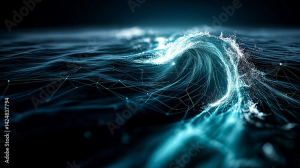 Obraz Waves Turn into Digital Data