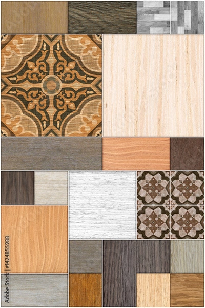 Obraz Seamless abstract pattern decorative wood textured geometric mosaic background design