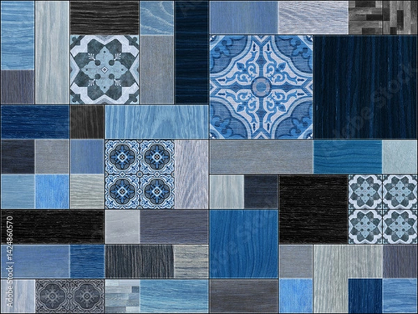 Obraz Seamless abstract pattern decorative wood textured geometric mosaic background design