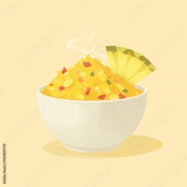 Obraz Steaming Pineapple Salsa in Bowl