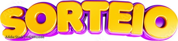 Obraz selo 3d escrita sorteio mega promocao, oferta sorteio concorrer, logotipo 3d