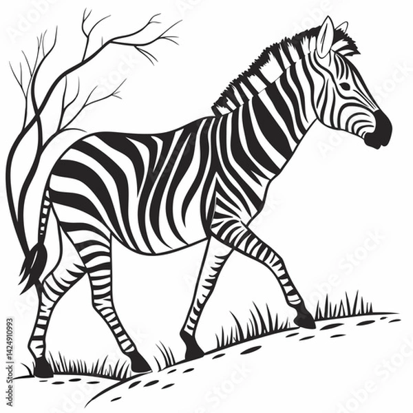 Fototapeta zebra vector illustration