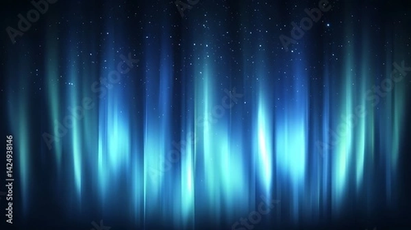 Fototapeta Abstract glowing light beams in a dark space