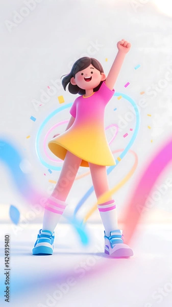 Obraz happy jumping man