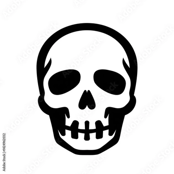 Fototapeta Flat design skull vector icon representing death or danger concept isolated on transparent background
