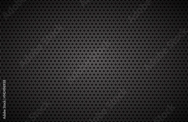 Fototapeta Geometric polygons background, abstract black metallic wallpaper, vector illustration