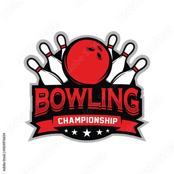 Obraz Bowling Illustration logo design vector
