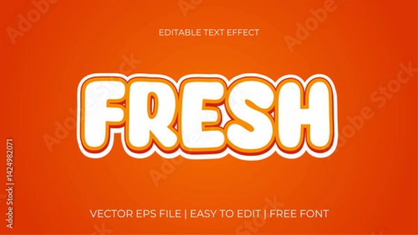 Fototapeta Fresh Cartoon Style 3D Bold Text Effect