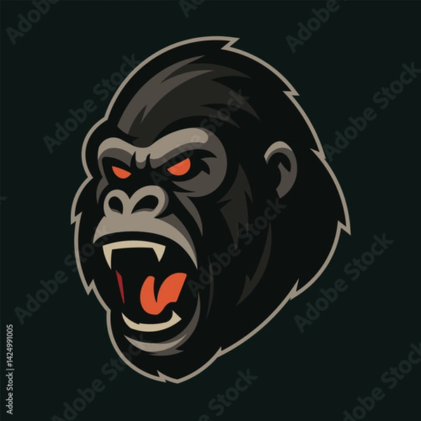Obraz Gorilla Head Mascot Vector Logo