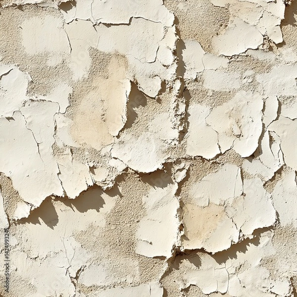 Obraz Peeling Paint Texture Showing Aged Wall Surface with Cracked Layers