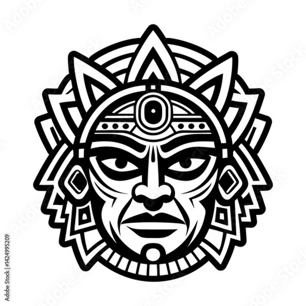 Fototapeta A solid style icon of hopi mask symbol