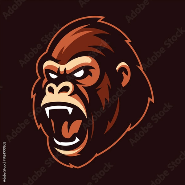 Obraz Gorilla Head Mascot Vector Logo