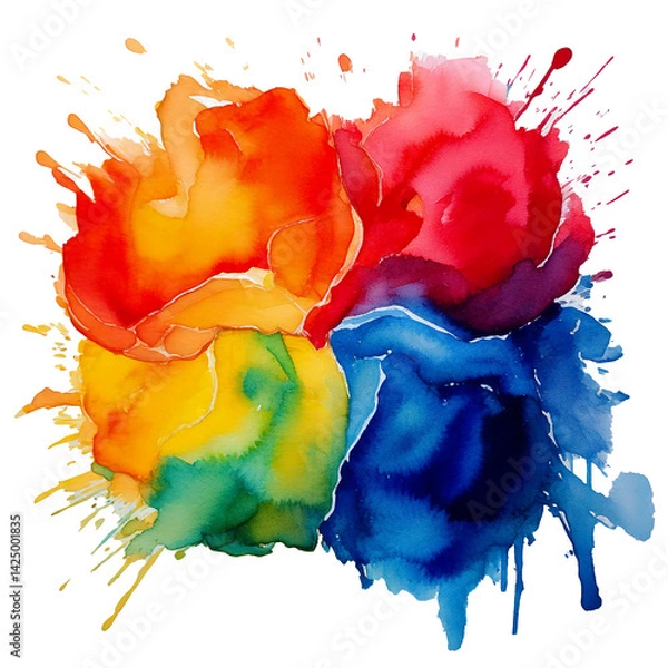 Fototapeta カラフル　生成AI　春　水彩　　