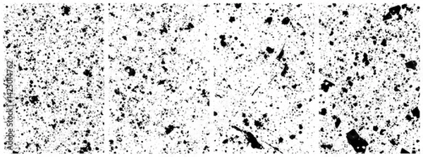 Obraz Grunge Ink Splatter Texture Set, Abstract Paint Drops and Dirty Overlay Backgrounds