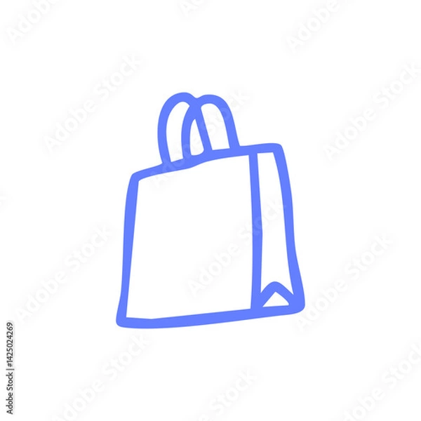Fototapeta simple line art of shopping bag