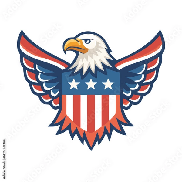 Obraz American eagle with American flag