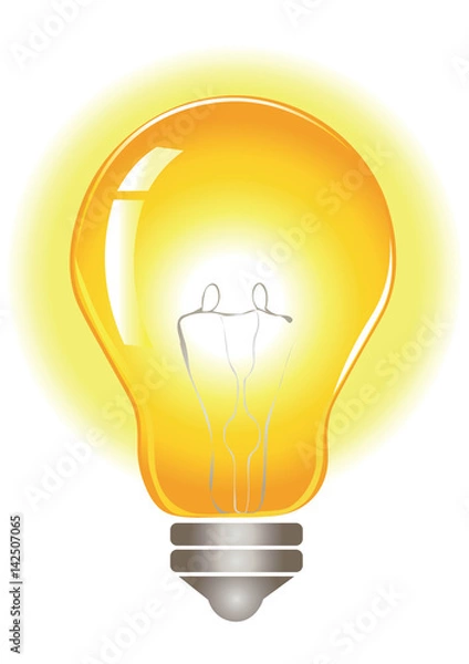 Obraz Glowing yellow lightbulb