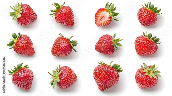 Fototapeta Strawberries Isolated White Background