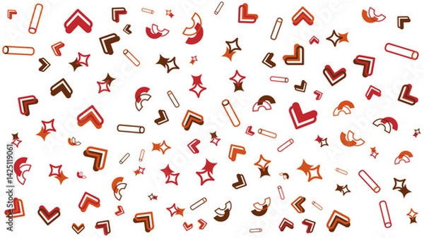 Fototapeta Geometric pattern with brown and red shapes. Suitable for backgrounds, packaging designs, textiles, and modern themed projects.