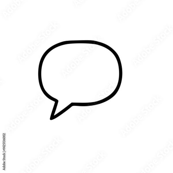 Fototapeta Outline Handdrawn Speech Bubble Icon