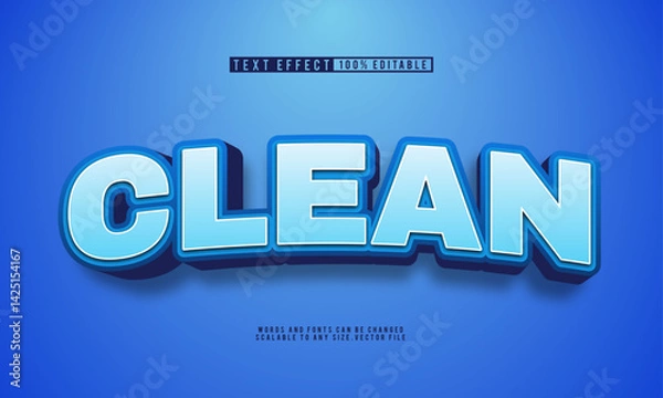 Obraz Editable clean text effect with a fresh blue background, perfect for modern designs.