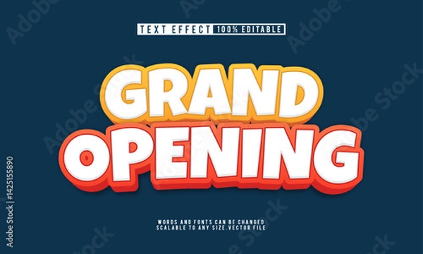 Obraz Grand opening 3D editable text effect in a fun cartoon font