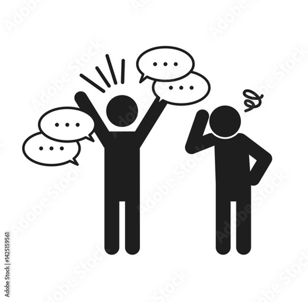 Obraz 一方的に会話をしているピクトグラムイラスト