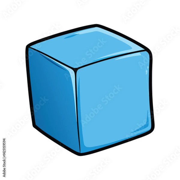 Obraz Ice cube vector illustration. frozen cube with clear edges, ideal for beverage, cold, and refreshing designs.