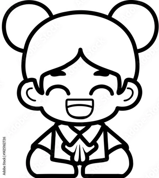 Obraz Flat Design Child Faces for Educational Materials