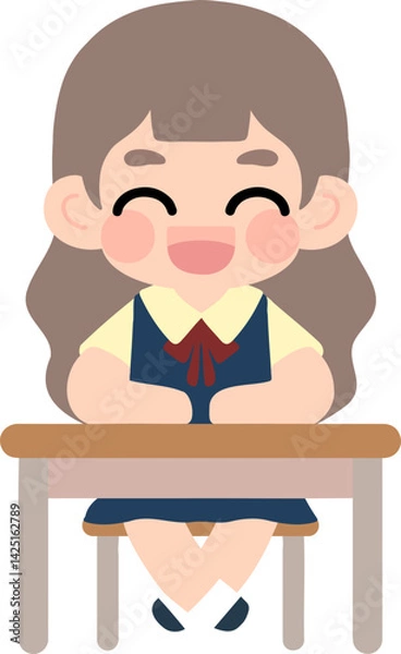 Obraz Flat Design Child Faces for Educational Materials