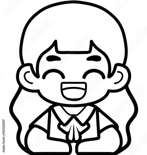 Obraz Flat Design Child Faces for Educational Materials