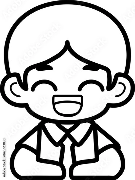 Obraz Flat Design Child Faces for Educational Materials