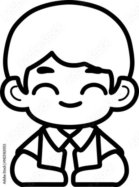 Obraz Flat Design Child Faces for Educational Materials