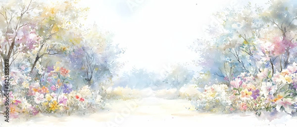 Obraz Watercolor Springtime Landscape