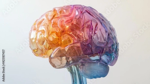 Fototapeta Translucent Gradient Colored Brain Sculpture