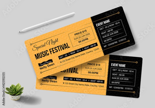 Obraz Event Ticket Design Layout