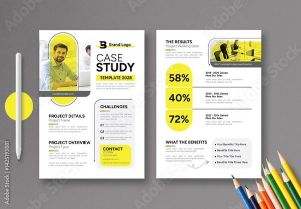 Obraz Yellow Color Case Study Layout Design