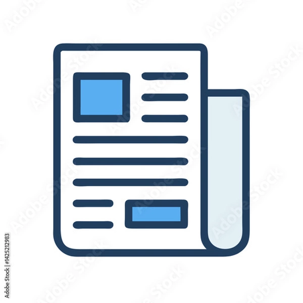 Obraz Newspaper Article with Text Columns Icon Design