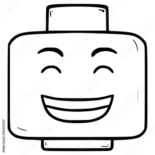 Obraz toy head happy illustration outline vector