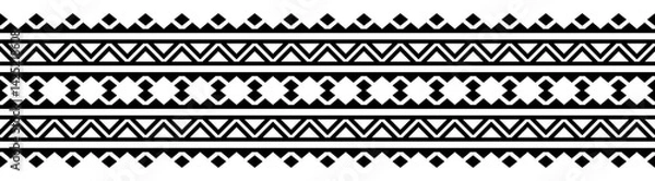 Obraz Ethnic border with geometric tribal pattern.