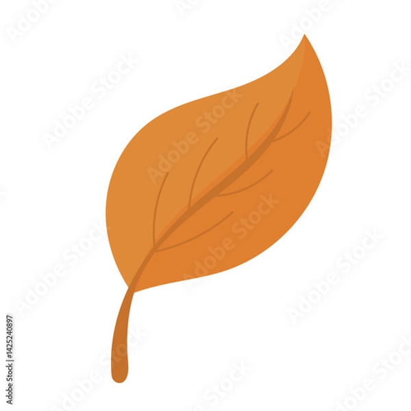 Fototapeta Orange autumn leaf captured in stunning detail, perfect for fall themed designs, backgrounds, and seasonal promotions. Ideal for autumn aesthetics