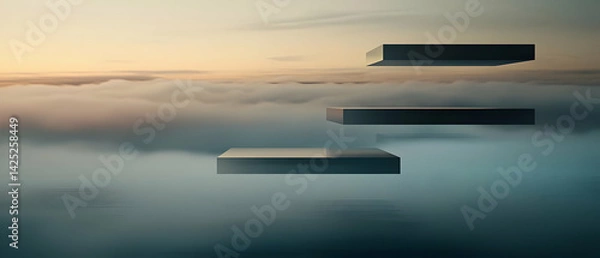 Fototapeta Floating Steps Above Clouds