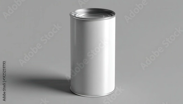 Obraz Canned Food Package Mockup: Sleek and modern, this close-up shot features a food can, providing a versatile template for your branding or packaging needs.