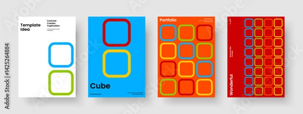 Fototapeta Geometric Background Template. Abstract Flyer Design. Modern Business Presentation Layout. Report. Brochure. Banner. Book Cover. Poster. Handbill. Magazine. Newsletter. Notebook. Leaflet