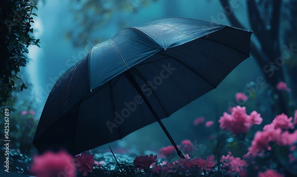 Obraz a beautifull umbralla in rain