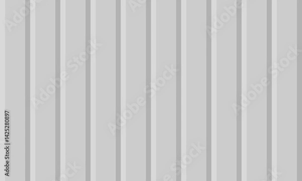 Fototapeta 3D vertical grey rectangle seamless pattern looks like a metal sheet roof. Vector Illustration.