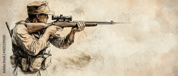 Obraz WWII Sniper in Action