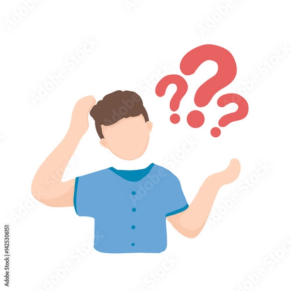 Fototapeta man with question mark