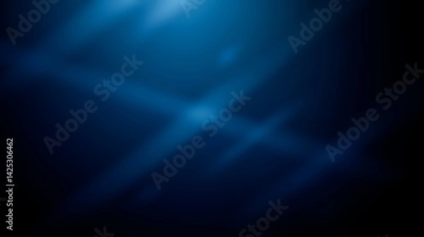 Fototapeta Blue light leak overlay with glowing streaks on dark background creating abstract atmospheric effect for artistic projects or design visual