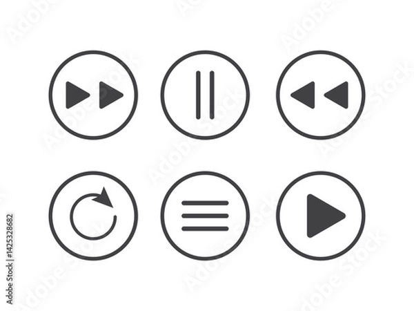 Fototapeta play button vector icon set